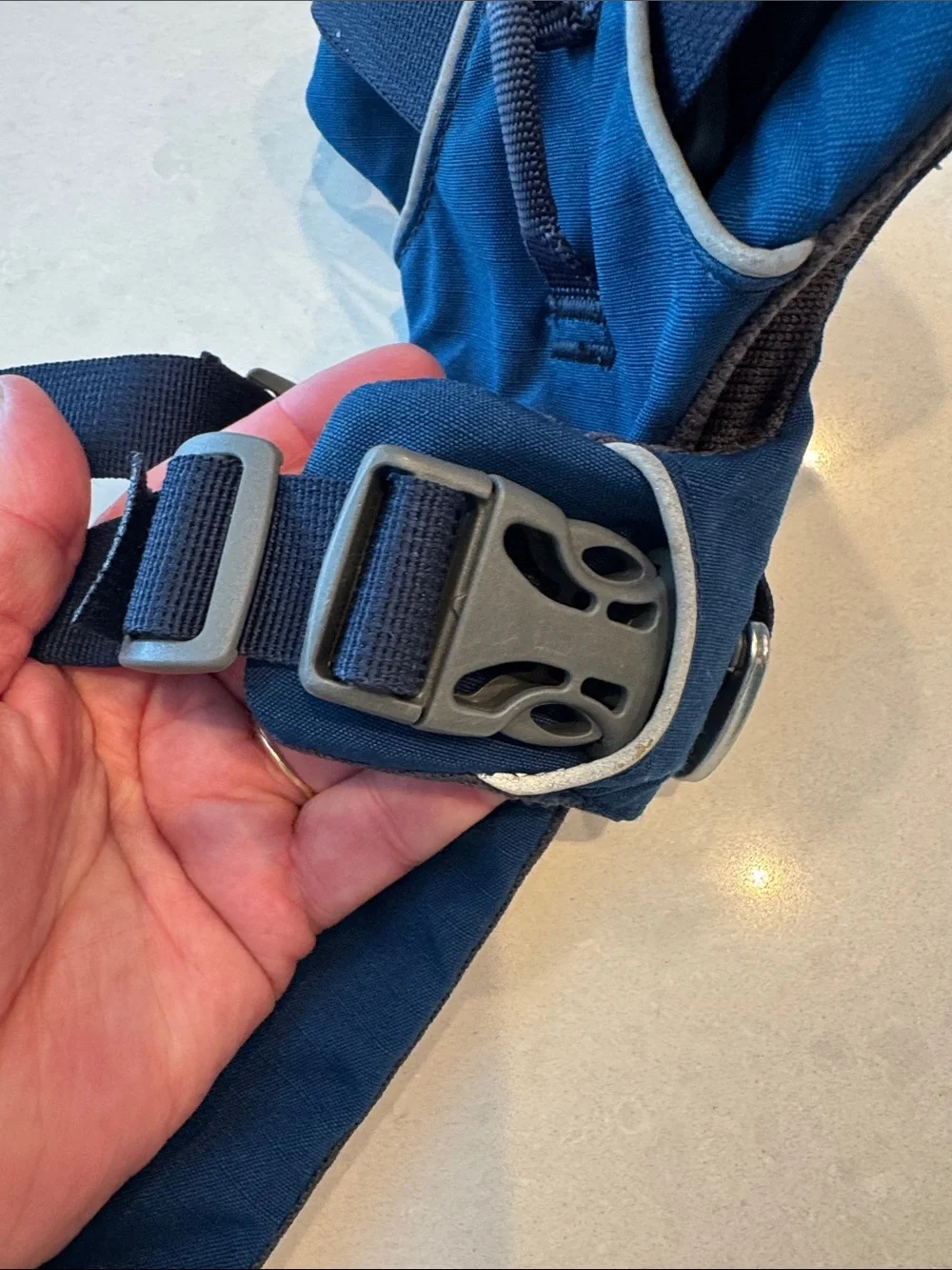 RuffWear front range Navy Blue and Black Dog Harness size med excellent